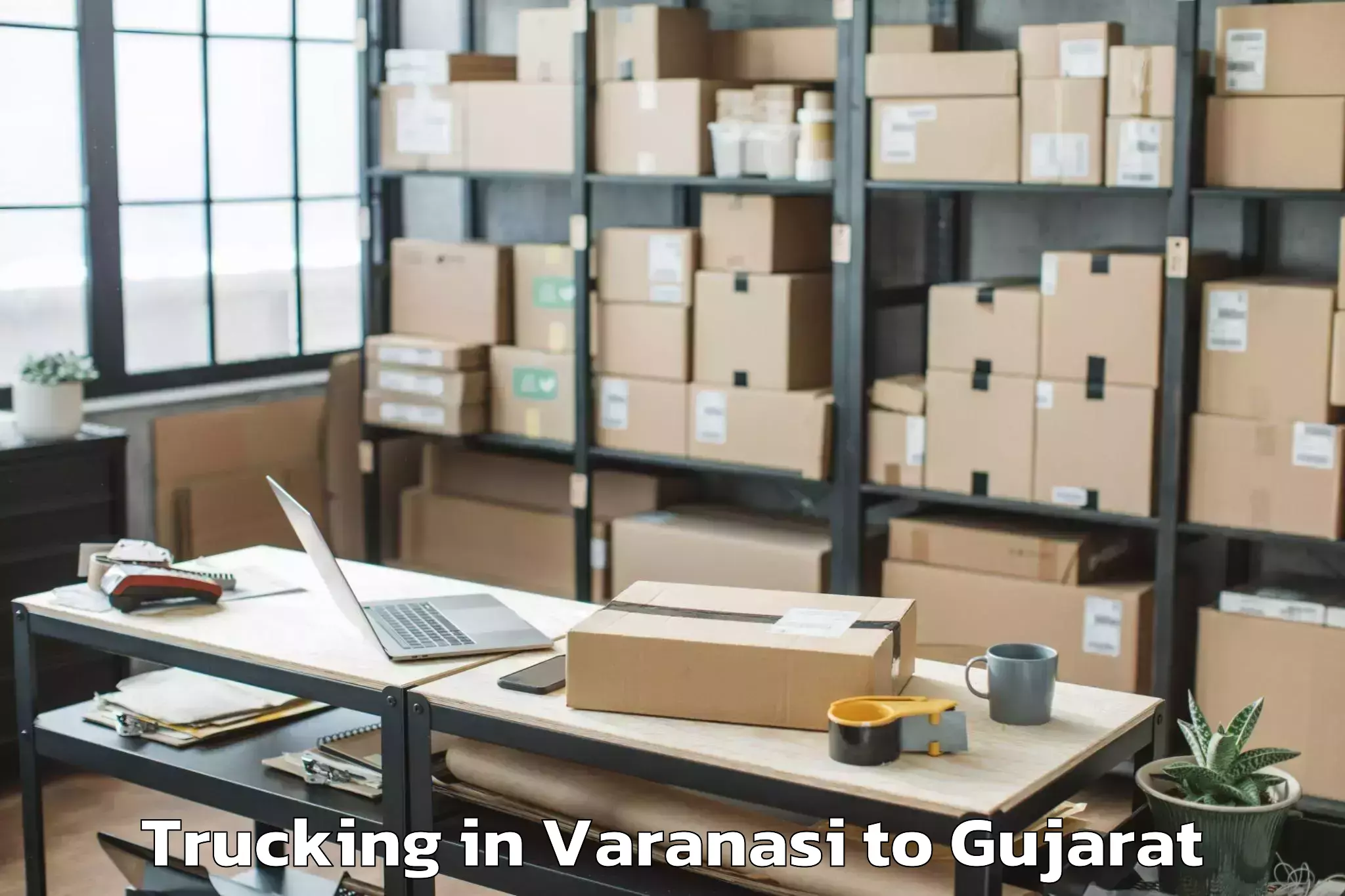 Top Varanasi to Gusar Trucking Available